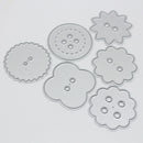 6pcs Button Cutting Dies Stencil Metal Scrapbooking Card Decoration Craft