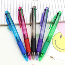 1X(12X Retractable Ballpoint Handwriting Pens-Soft Grip Four Coloured Ball