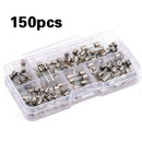 150pcs Set 5x20mm Quick Blow Glass Tube Fuse Assorted Kits Fast-blow Glass Fuses
