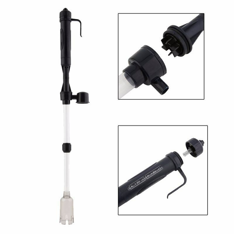 Aquarium Battery Syphon Operated Fish Tank Vacuum Gravel Water Filter Clean