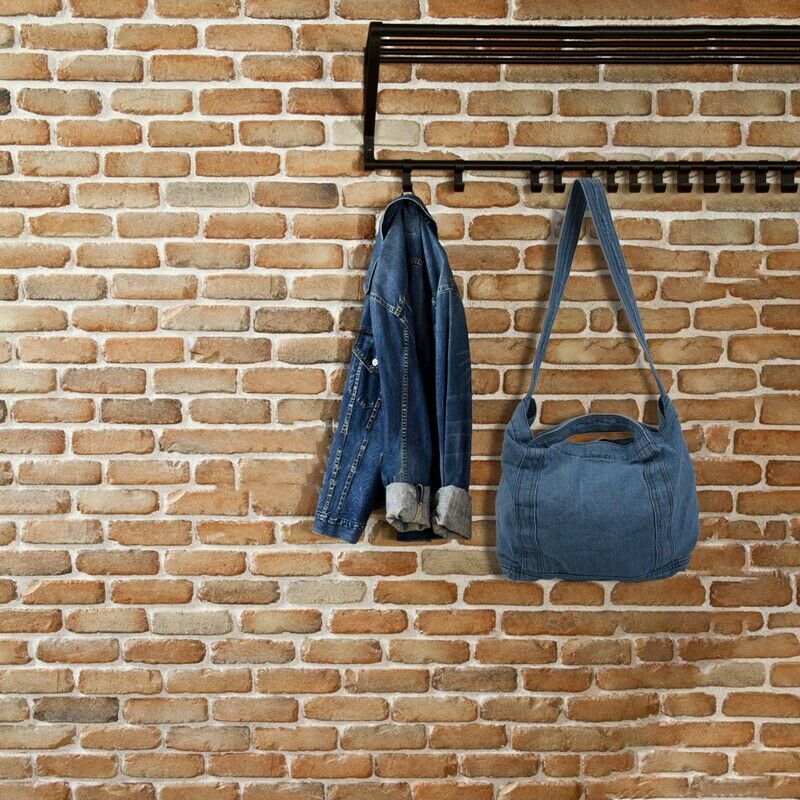 Denim Slouch Bag Casual Jean Fabric Handbag Leisure Korean Style Fashion Ja X1Y5