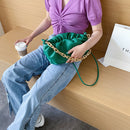 Elegant Women Chain Tote Bag Cloud Shoulder Handbag PU Clutch Purse (Green)