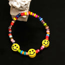 Boho Fashion Smile Face Bracelet Colorful Beads Bangle Women Charm Jewelry GifJR