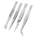 4 Pieces Tweezers Set - Craft Modle Building Jewelry Nail Art Hobby Picking Tool