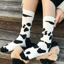 Cow texture cotton tube stockings Japanese wind cute socks cotton Y3Z2 F1R7 W0C2