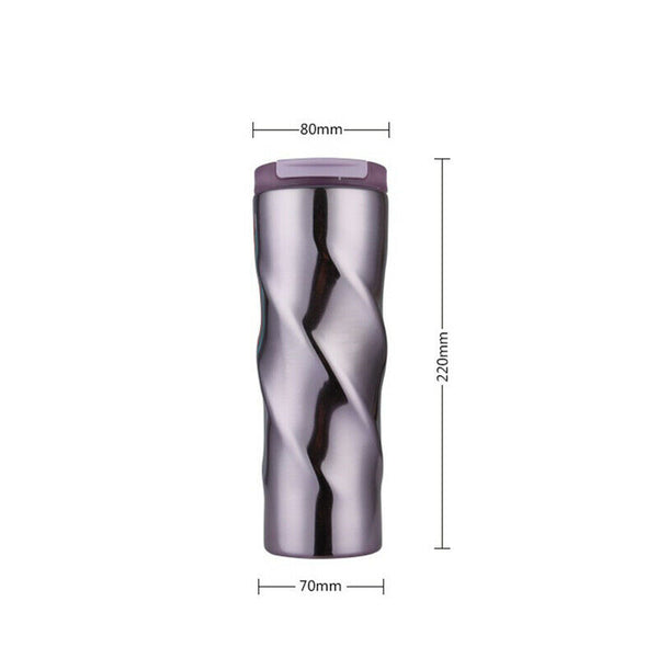 500Ml Coffee Insulation Cup Stainless Steel Spiral Vacuum Flask Portable Gr Z5T8