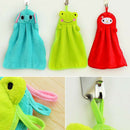 Kids Nursery Hand Towel Cartoon Animal Kitchen Bath Hanging Wipe Soft Towel
