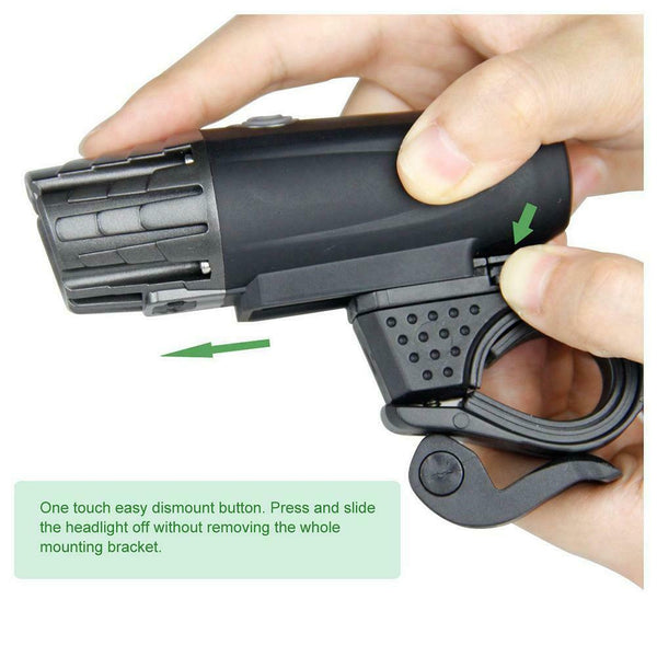 Waterproof MTB Bike USB Recharge Front Handlebar Light +Rear Tail Lights