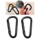 2Pcs Strong Metal Carabiner Clip Snap Spring Loaded Climbing Karabiner D Hook
