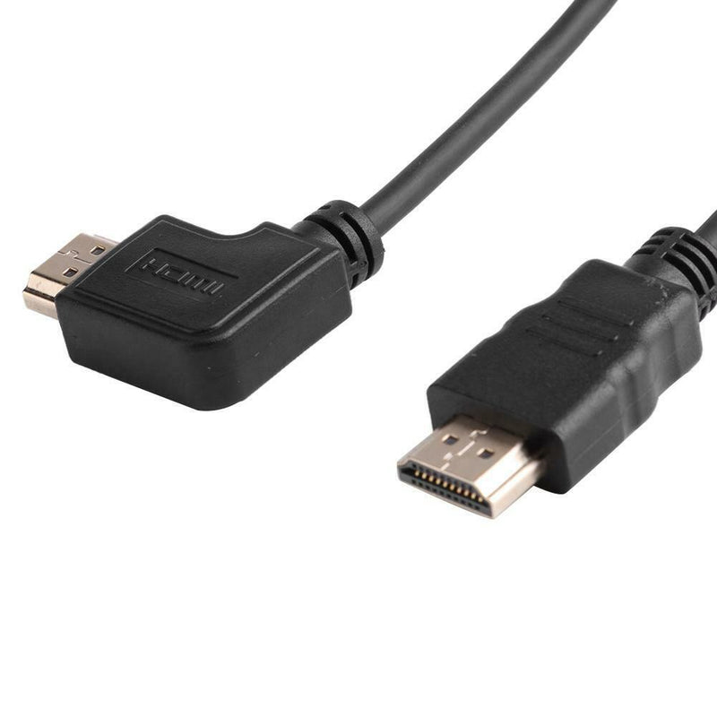 Left Angled 90 Degree HDMI to HDMI Male to Male Cable Spring 1080P Wire