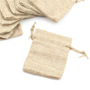 10X Small Burlap Jute Sack Linen Pouch Bag Drawstring Wedding Supplies FT