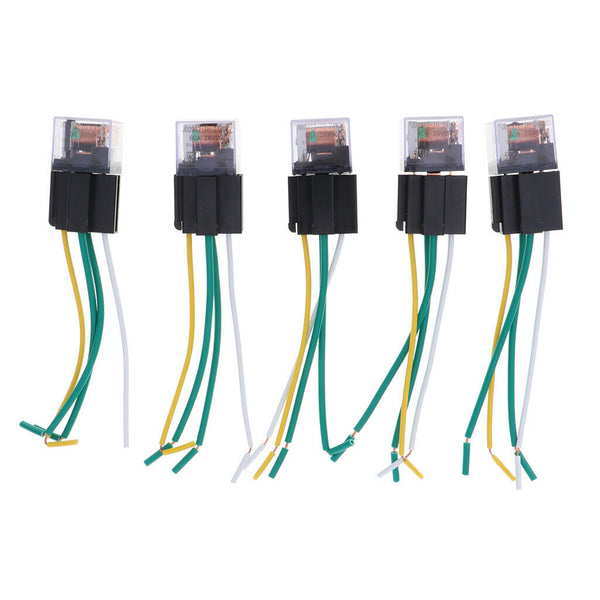 5x 60A LED Relay 24V 4Pin Socket w Wire Normal Open Waterproof Car Truck Van