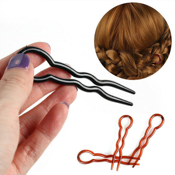 12pcs Simple Hair Pins Fast Spiral Hairpin U Shaped Hair Braid Twist PinsB Ew