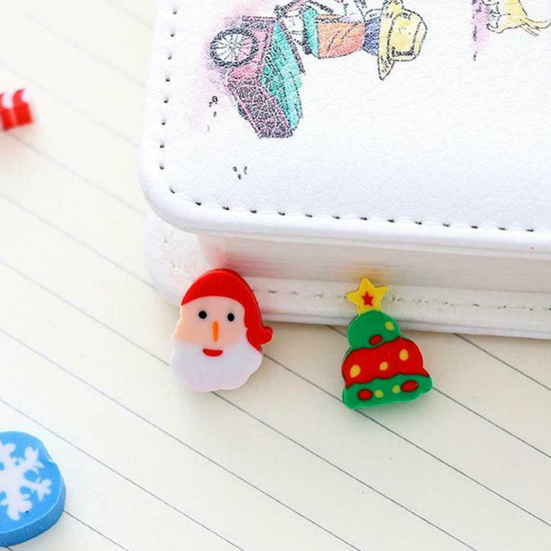 30PCS Creative Christmas Rubber eraser stationery Cartoon  for school students