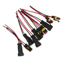5 Kit 2 Pin / Way Sealed Waterproof Connector Plug With 10cm