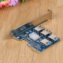 4 Slots PCI-E 1 To 4 PCI Express 16X Slot External Riser Card Adapter