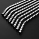 8pcs Stainless Steel Metal Drinking Straws Reusable Washable+3pcs Cleaning Brush