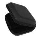 Hard Headphone Earphone Case w/ Zipper USB Cable Storage Bag Black