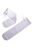 Girls Kid High Socks Lovely Bow Knee Stockings Age 3-10Y white
