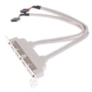 4 Port USB 2.0 to 9 Pin MainBoard Header Bracket Extension Cable for PC Panel Hn