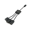 3in1 Micro USB HUB Male to Female and Double USB 2.0 Host OTG Cable Adapter