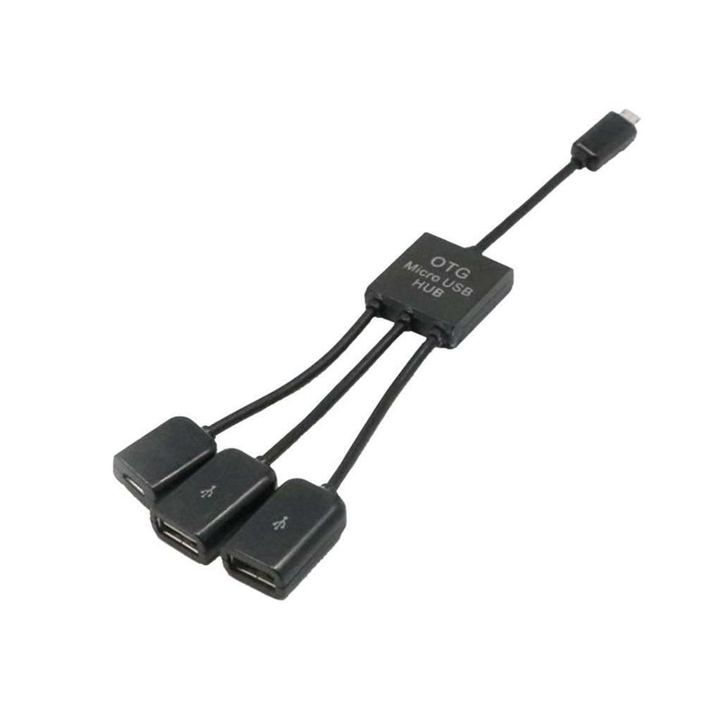 3in1 Micro USB HUB Male to Female and Double USB 2.0 Host OTG Cable Adapter