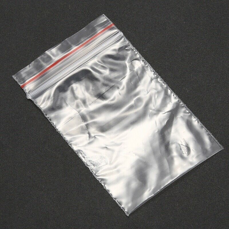 Clear Grip Self Press Seal Resealable Polythene Zip Lock Plastic Jewelry 100M9C7
