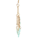 1 Pair Elegant Women Tassel Turquoise Crystal Ear Stud Earring Dangle Chain