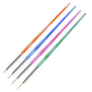 4Pcs 7/9/11/13Mm Nail Art French Stripes Lines Liner Drawing Brush Flower G P9O3