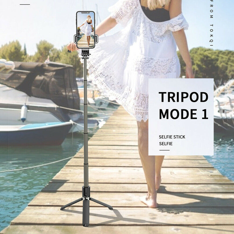 L03 Foldable Remote Shutter Bluetooth Phone Selfie Stick Tripod (Black) A
