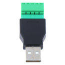 USB 2.0 Type A Male to 5P Screw w/ Shield Terminal Plug Connector Adapter  Z