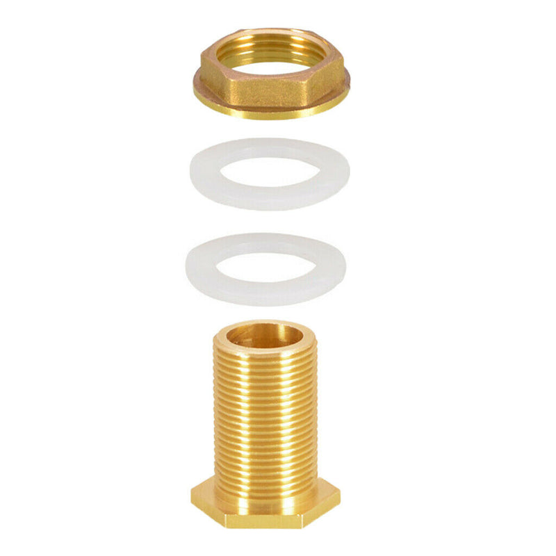 8pcs Brass Water Tank Connector Leak-proof Firm Connect DN15 Flush Port Kit