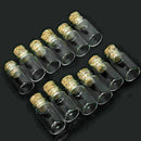 10x Mini Empty Cork Glass Wish Bottles Vials Jars  Craft Charm Pendants Nic L0Z4