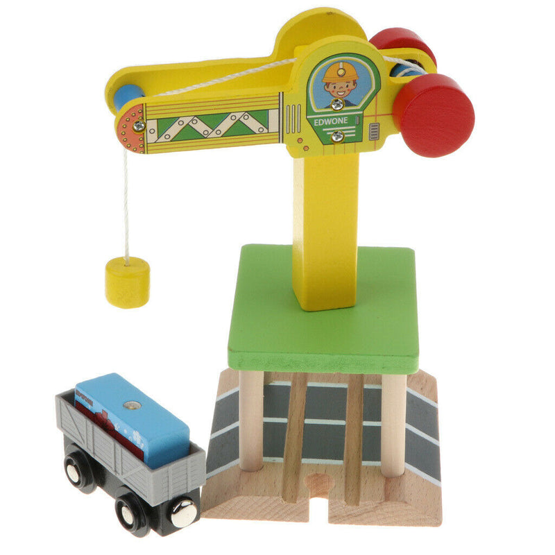 Preschool Train Puzzles, Wooden Train Track Accessories, Track Crane Freight Car