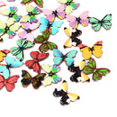 50pcs 2 Holes Mixed Color Butterfly Wooden Buttons Sewing Scrapbooking DIY FT