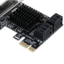 PCI-E to 4 Ports SATA 3.0 PCIE SATA 3.0 6Gbps Expansion Card PCI-E Adapter Black