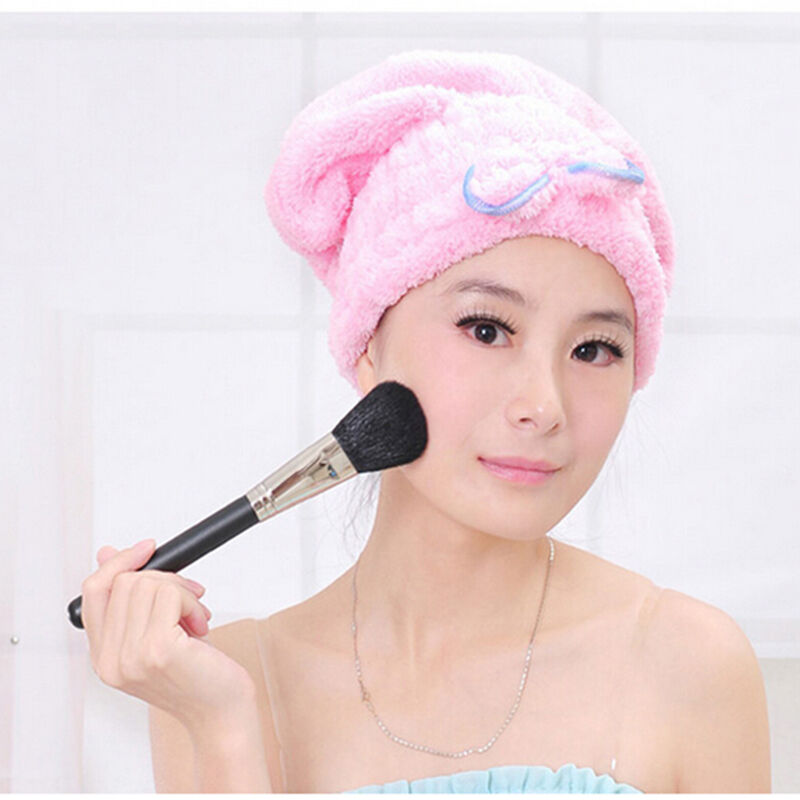 1x Magic Dry Hair Cap Shower Cap Super Absorbent Microfiber Hair Wrap Towel  Bj