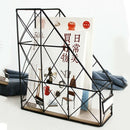 Simple Iron File Storage Rack Office Supplies Display Rack Desktop Grid Boo