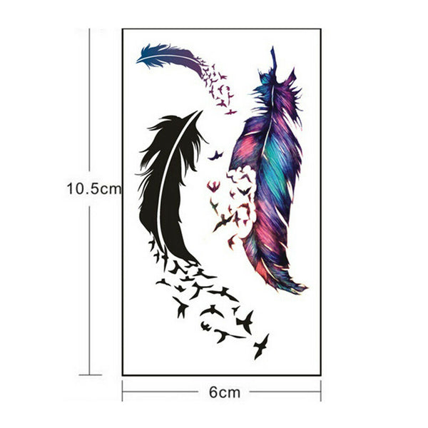 rge Feather Pattern Removable Waterproof Temporary Tattoo Body Art Stickers  TO