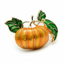 Halloween Pumpkin Brooch New Alloy Green Leaves Orange Enamel Pumpkin Women