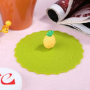Silicone Cup Lid Heat Resistant Leakproof Reusable Sealed Cover (Pineapple) A