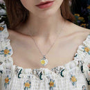 Women Sunflower Pendant Necklace Fashion Lettering Alloy Flower ClavicleCha U8D4