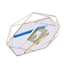 Nordic Style Glass Copper Geometry Hexagon Storage Basket Boxes Simplicity  Z2V7