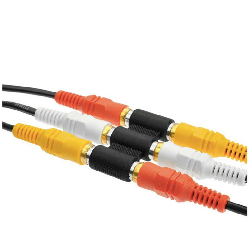 Female to Female Triple 3 RCA Jack Adapter Phono Coupler Audio Video Connector