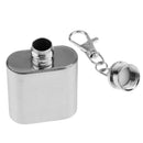 1oz 28ml With Key Chain Key Ring Liquor Stainless Steel Pocket Hip Flask