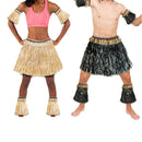 Hawaiian Grass Skirt Suit Elastic Arm Sleeve Feet Cover Grass Skirt Hula Da