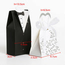 100pcs Wedding Favor Boxes Dress Tuxedo Party Candy Gift Bride Groom Shower