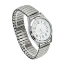 36mm Big Face Black Number White Dial Elasticity Stainless Steel Wrist Watch