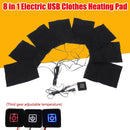 Clothes Heating Pad Adjustable Temp Thermal Clothing Jacket Electric 8 In 1 USB