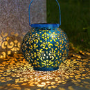 Solar LED Iron Art Lantern Light Outdoor Garden Yard Handheld Hanging Lamp A